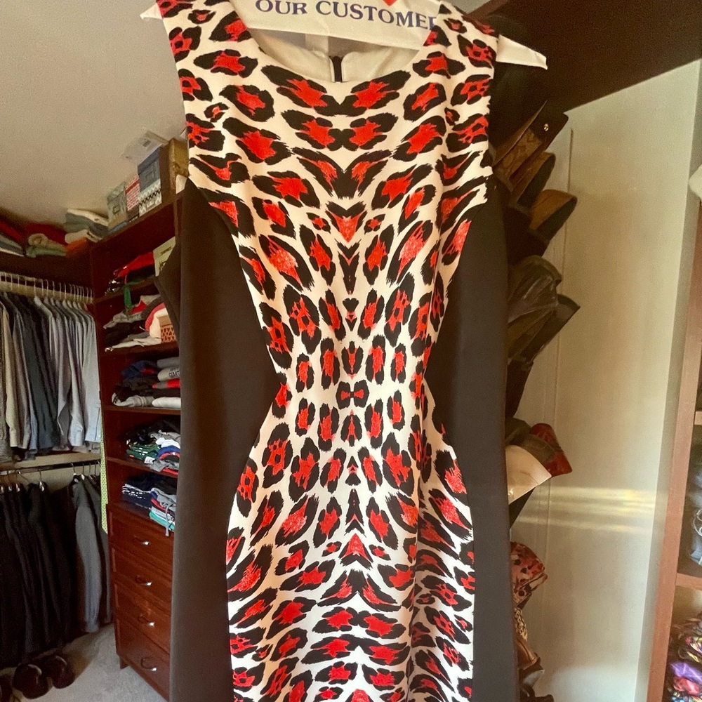 Dress- leopard print color block - Bisou Bisou